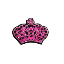 Professional Manufacture Cheap Sequin Crown Planet Custom Embroidered Patches For Children